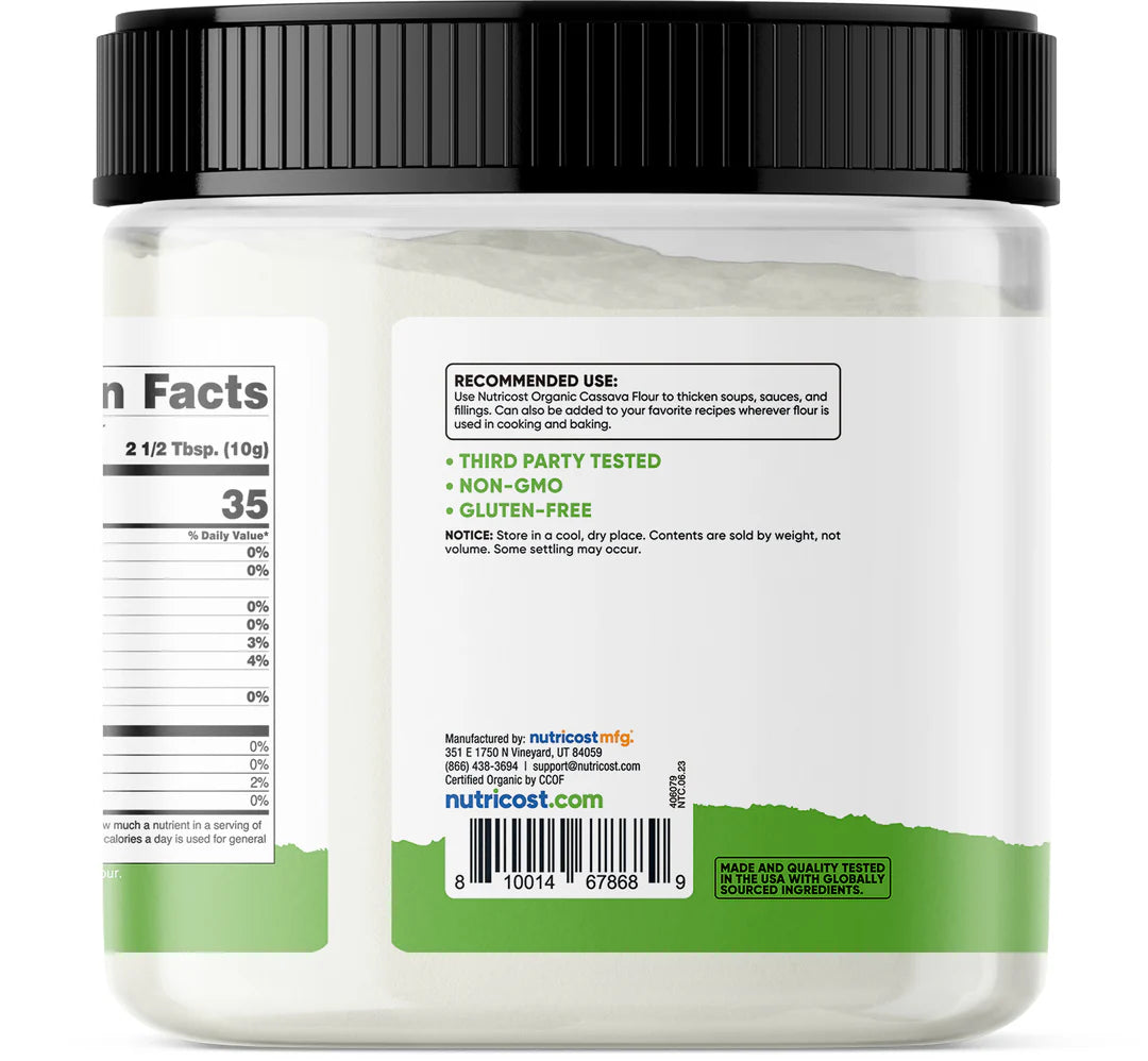 Nutricost Pantry Organic Cassava Flour Powder (1.5 LB)
