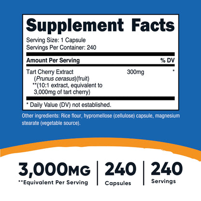 Nutricost Tart Cherry Capsules (300 MG) (240 Capsules)