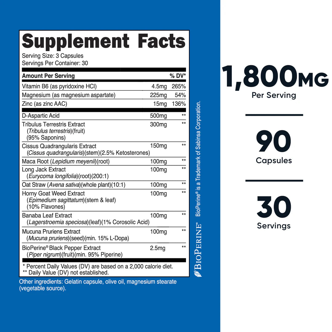 Testosteron Complex Kapseln (1800 MG) (90 Kapseln)