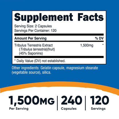 Nutricost Tribulus Capsules (1500 MG) (240 Capsules)