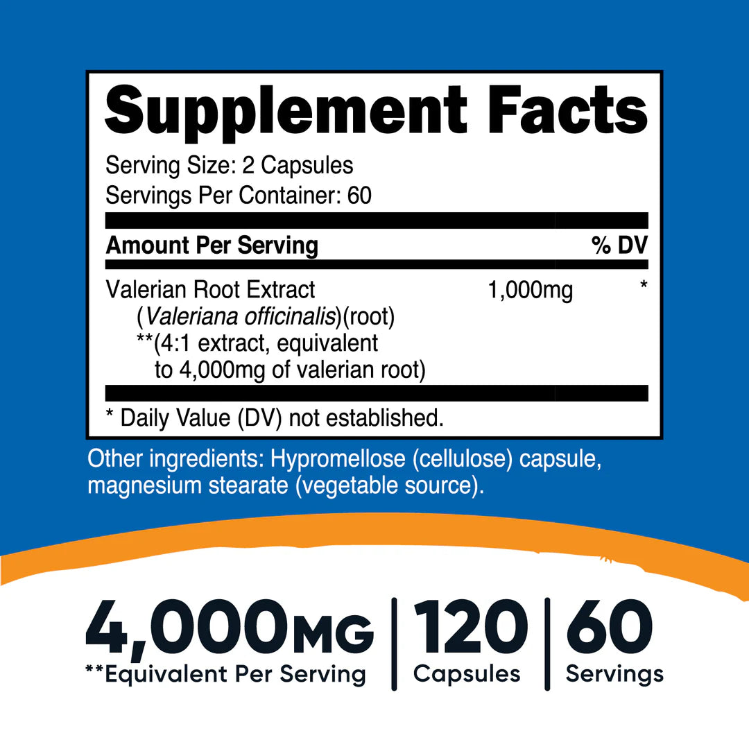 Nutricost Valerian Root Capsules (1000 MG) (120 Capsules)