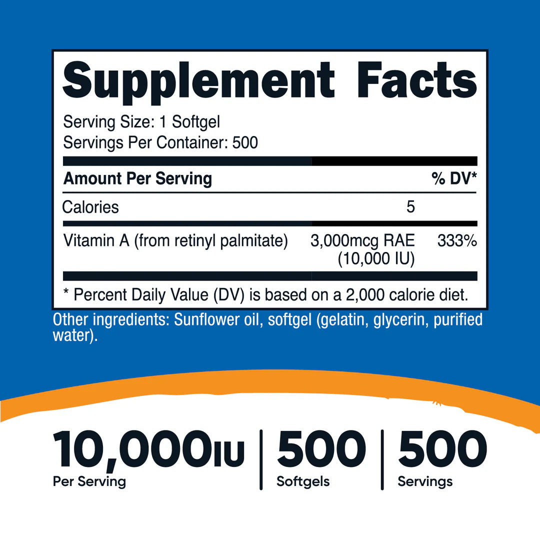 Nutricost Vitamin A Softgels (10,000 IU)