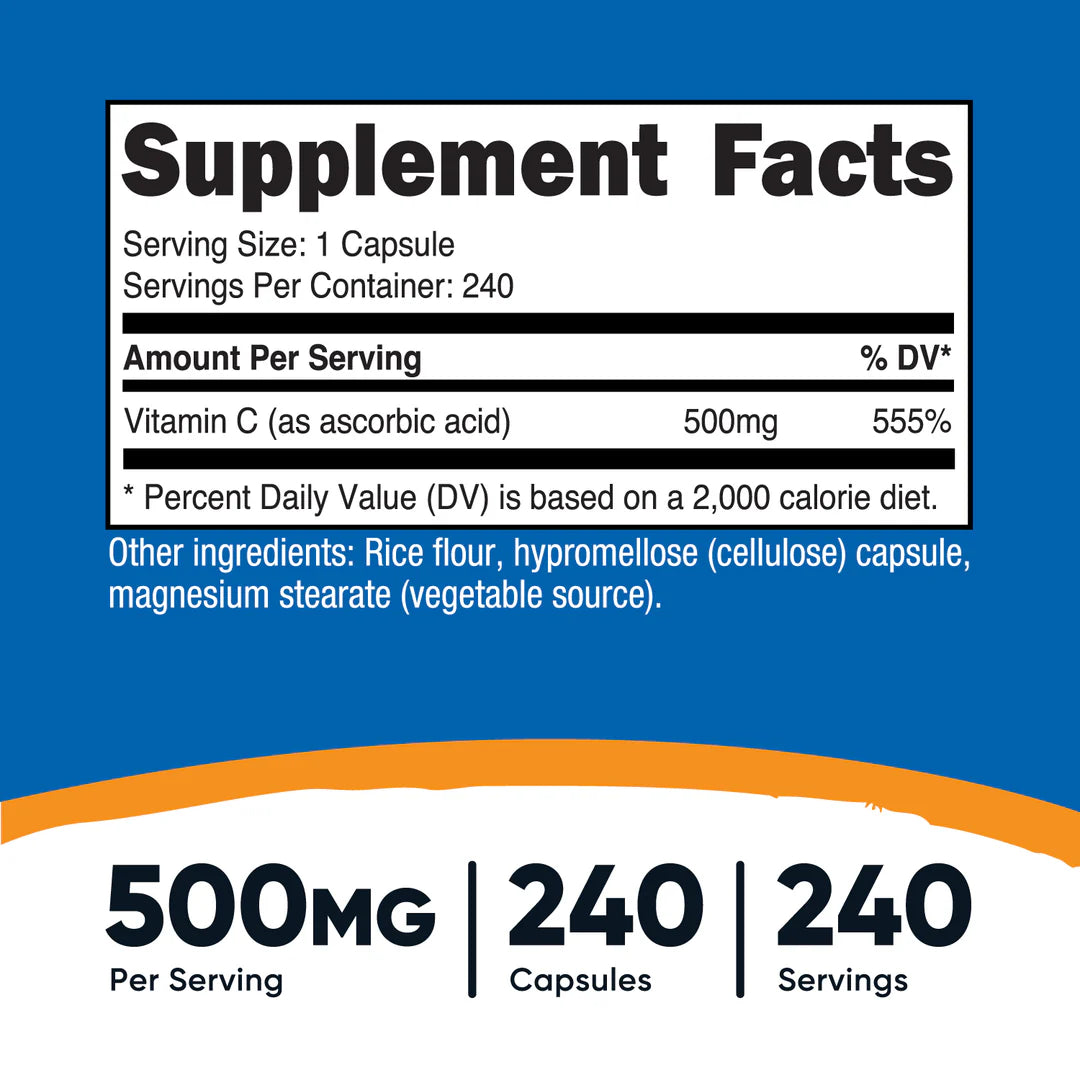 Cápsulas de Vitamina C (500 mg) (240 Cápsulas)