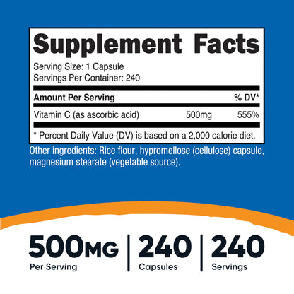 Cápsulas de Vitamina C (500 mg) (240 Cápsulas)