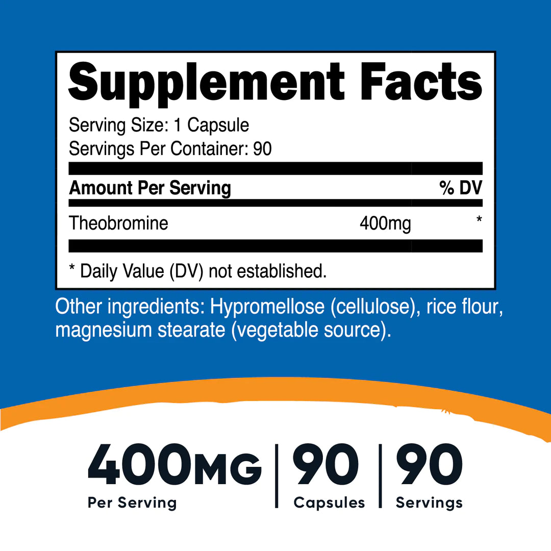 Nutricost Theobromine Capsules (400 MG) (90 Capsules)