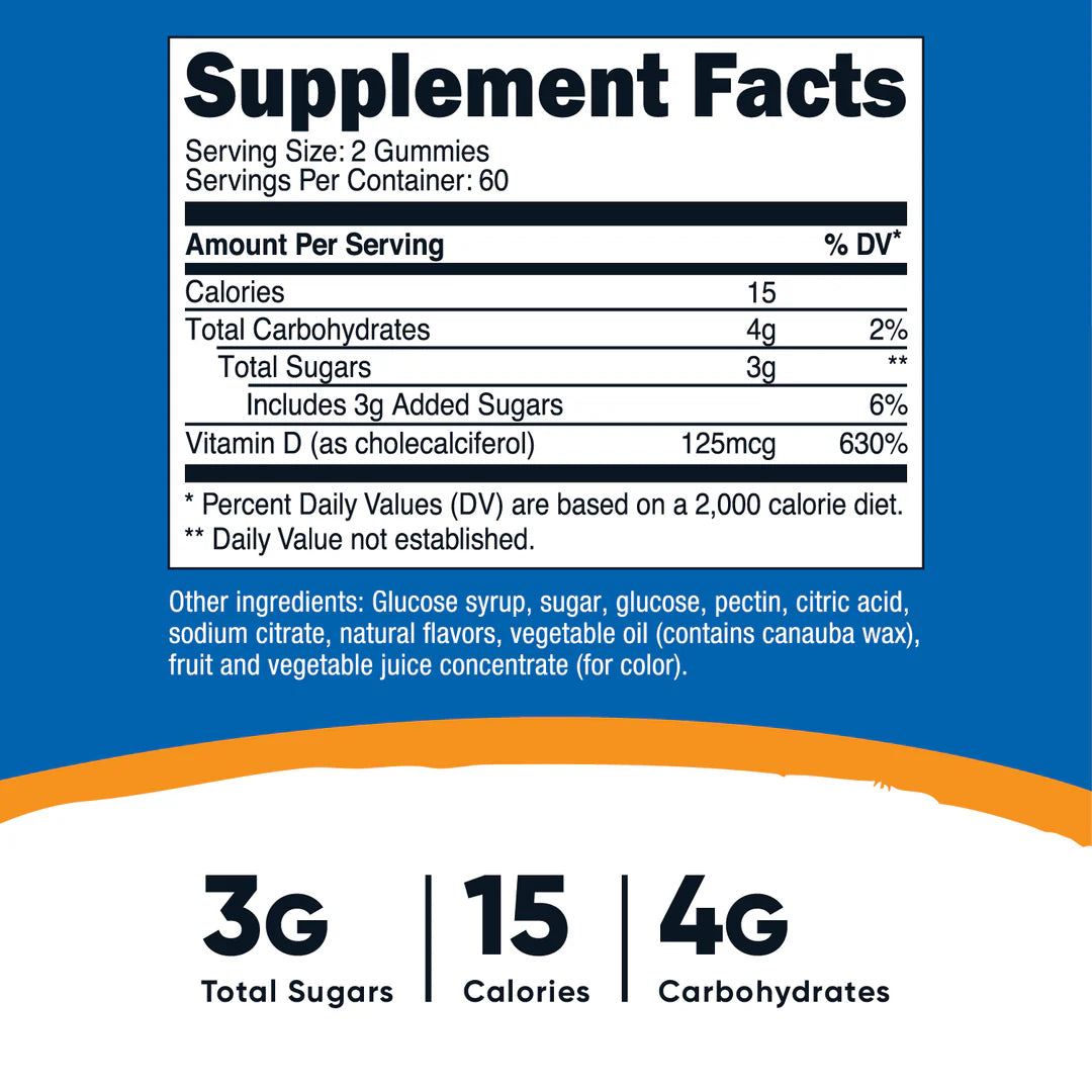 Nutricost Vitamin D3 Gummies (120 Gummies)