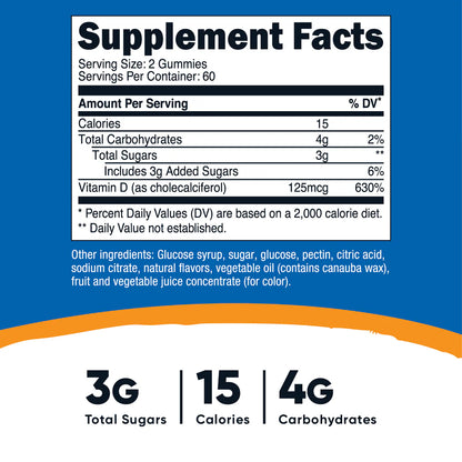 Nutricost Vitamin D3 Gummies (120 Gummies)