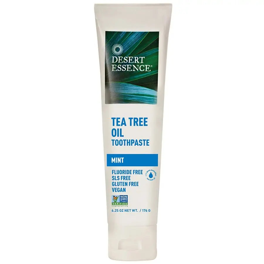 Pasta de dientes con aceite de árbol de té y menta Desert Essence, 6,25 oz.