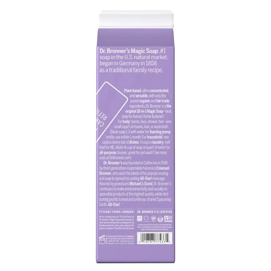 Caja de recambio de jabón de castilla puro 18 en 1 del Dr. Bronner (32 oz)