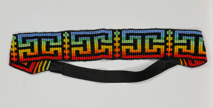 手工彩虹弹力发带 - 多色珠子（Chaquiras）