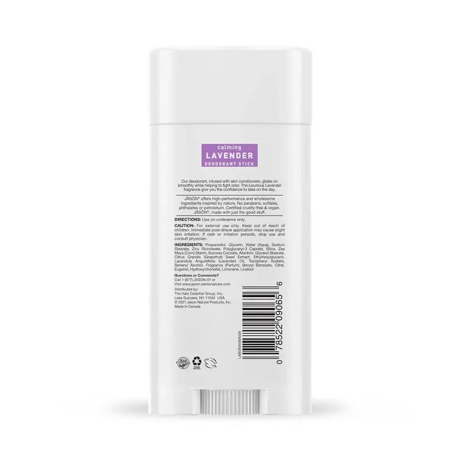 Desodorante en barra Jason Calming Lavender (2.5 oz) sin aluminio