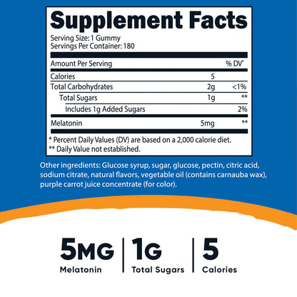 Nutricost Melatonin Gummies (180 Gummies)