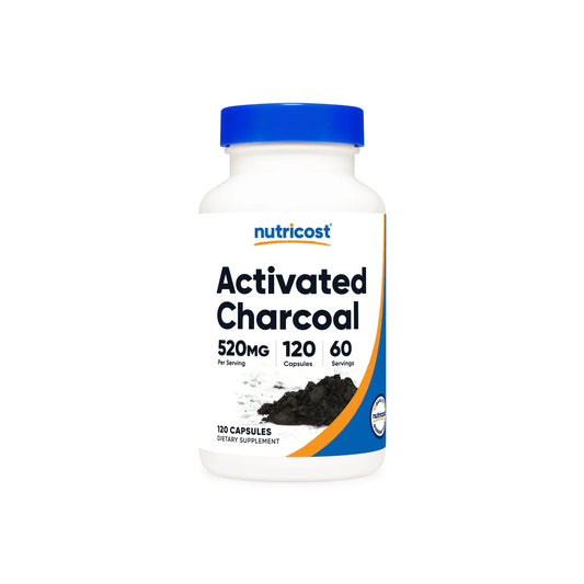 Nutricost Activated Charcoal Capsules (520 MG) (120 Capsules)