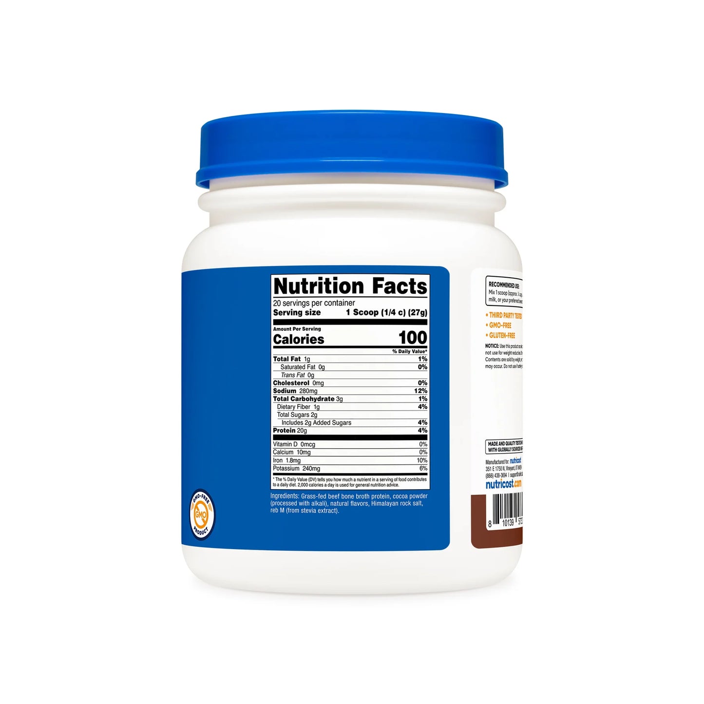 Nutricost 牛肉骨汤蛋白粉（20 份）