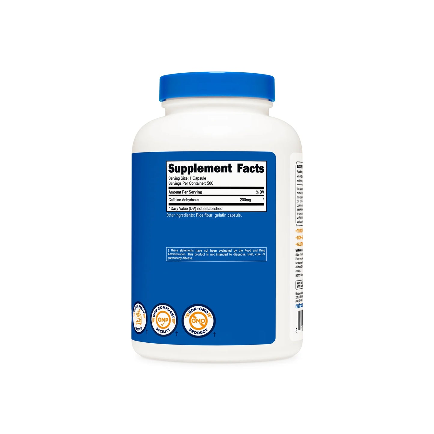Nutricost Caffeine Capsules (500 Capsules)