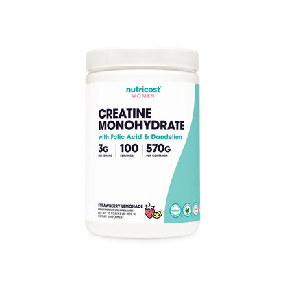 Monohidrato de creatina para mujeres (limonada de fresa)