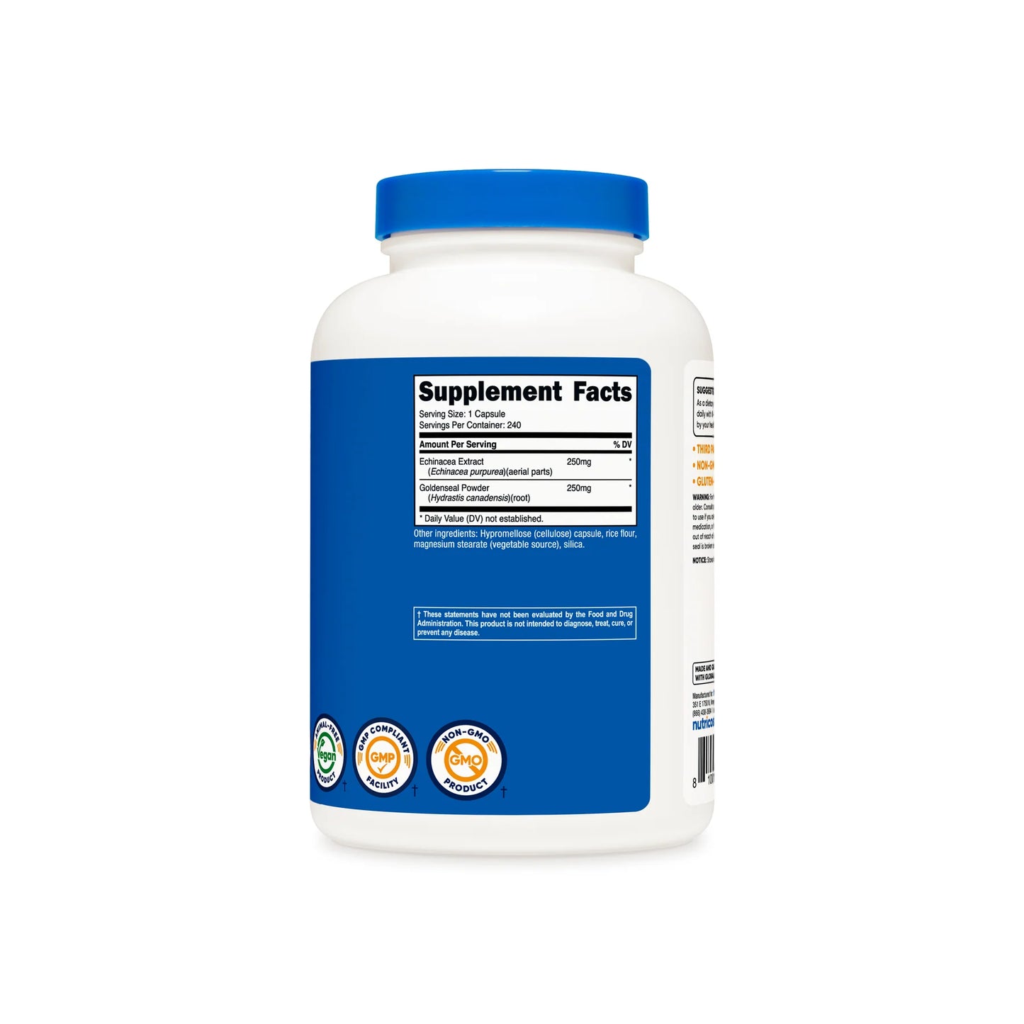 Nutricost Echinacea and Goldenseal Root Capsules (240 Capsules)