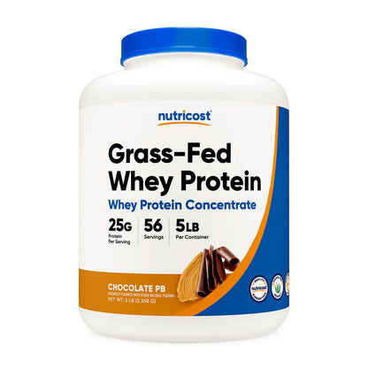 Nutricost Grass-Fed Whey Protein Concentrate Powder (5 LB)