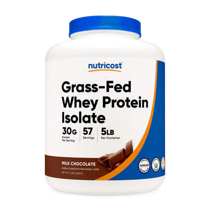 Nutricost Grass-Fed Whey Protein Isolate Powder (5 LB)