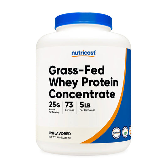 Nutricost Grass-Fed Whey Protein Concentrate Powder (5 LB)