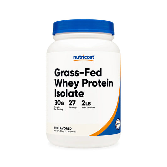 Nutricost Grass-Fed Whey Protein Isolate Powder (2 LB)