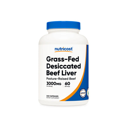 Nutricost Grass-Fed Desiccated Beef Liver Capsules (750 MG)