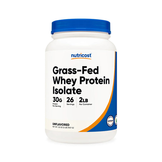 Nutricost Grass-Fed Whey Protein Isolate Powder (5 LB)