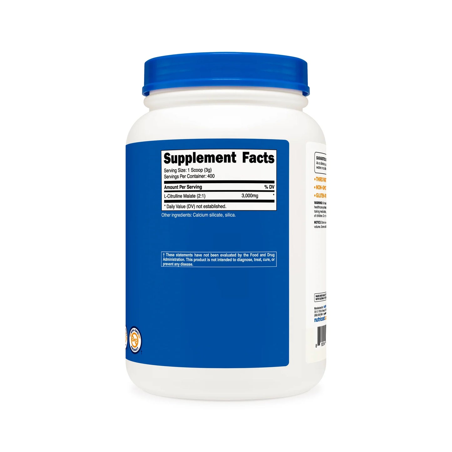 Nutricost L-瓜氨酸苹果酸盐 (2:1) 粉剂 (1.2 公斤)