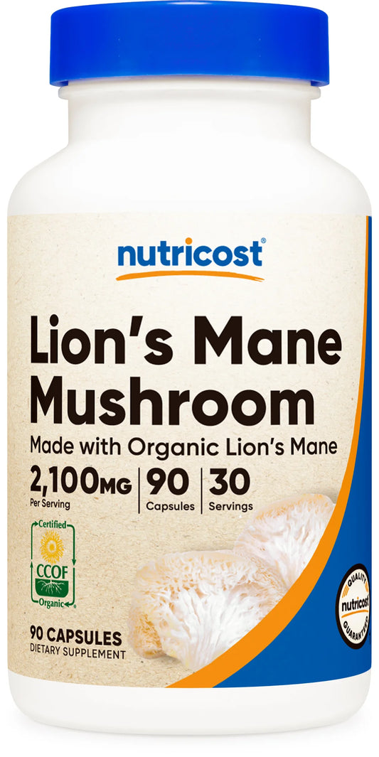 Nutricost Organic Lion's Mane Capsules (700 MG) (90 Capsules)