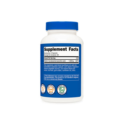 Nutricost 脂质体维生素 C 胶囊（120 粒胶囊） 