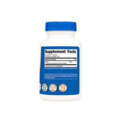 Cápsulas de orotato de litio Nutricost (10 mg) (120 cápsulas)