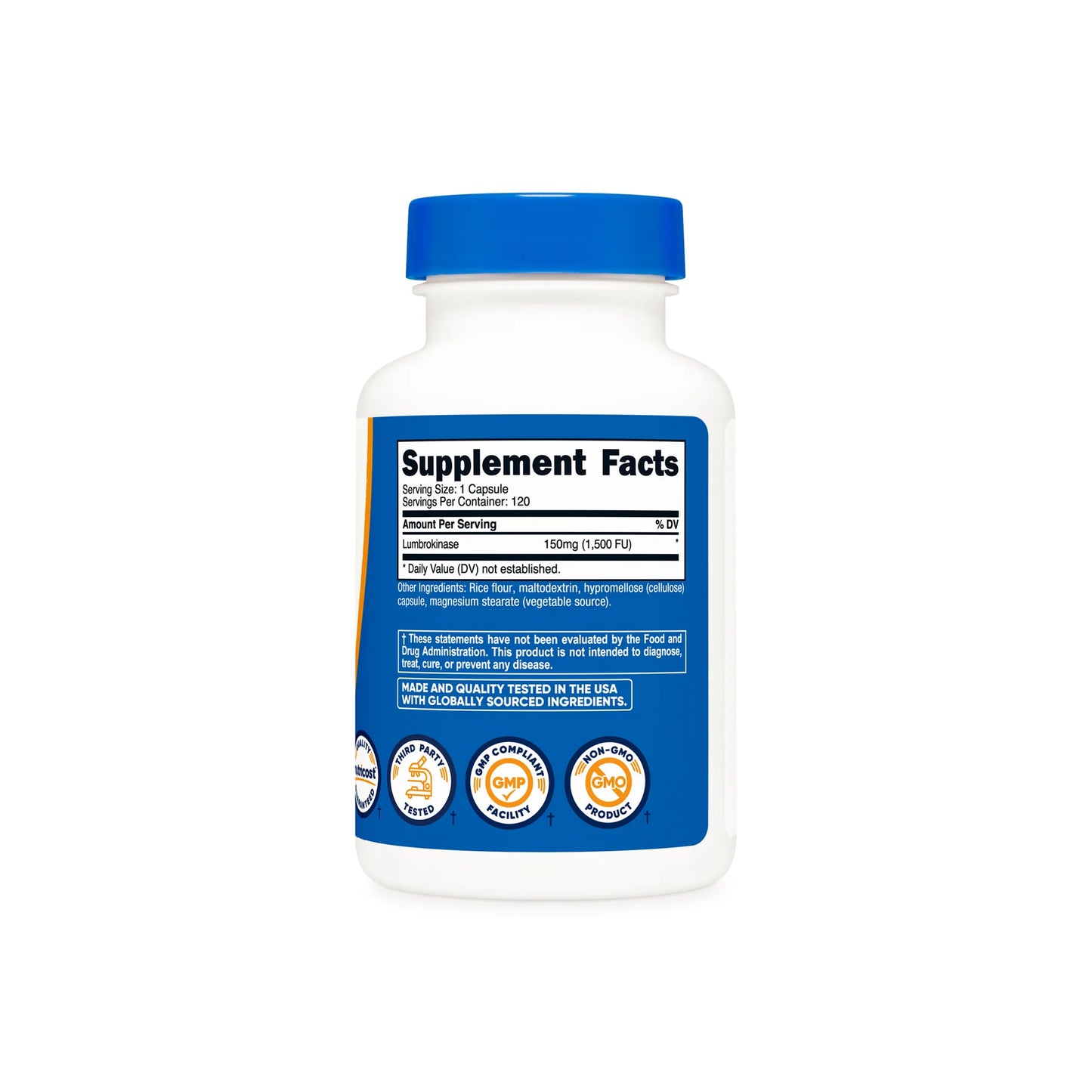 Nutricost Lumbrokinase Capsules (120 Capsules)