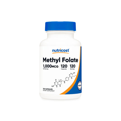 Nutricost Methyl Folate (Vitamin B9) Capsules (1000 MCG) (120 Capsules)