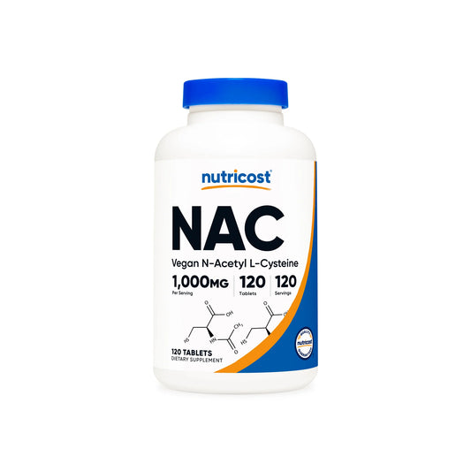 Nutricost N-Acetyl L-Cysteine (NAC) Tablets (1000 MG) (120 TABS) (Vegan)