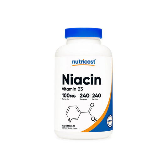 Nutricost Vitamin B3 (Niacin) Capsules (240 Capsules)