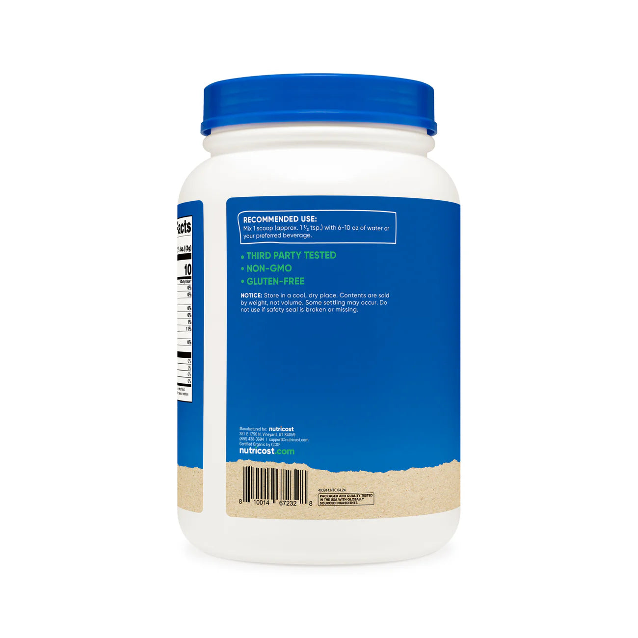 Nutricost 有机阿拉伯胶纤维粉（2磅） 