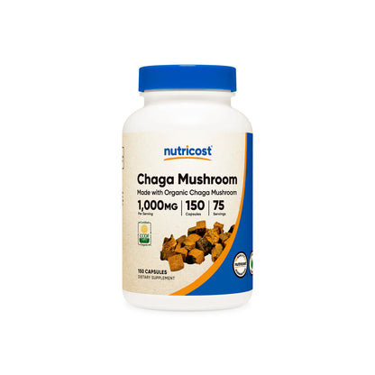 Nutricost Organic Chaga Capsules (1000 MG) (150 Capsules)