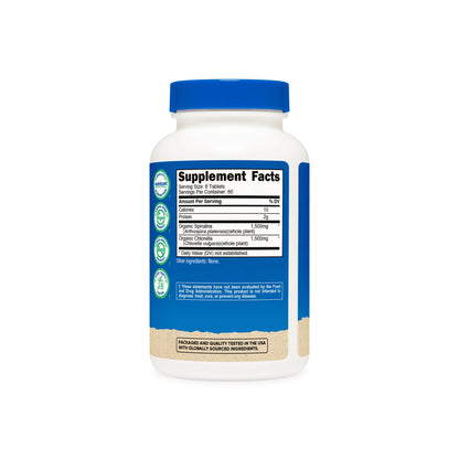 Nutricost Organic Spirulina + Chlorella Tablets