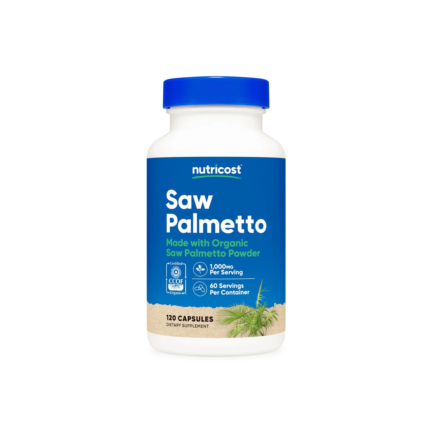 Nutricost Organic Saw Palmetto Capsules (500 MG) (120 Capsules)