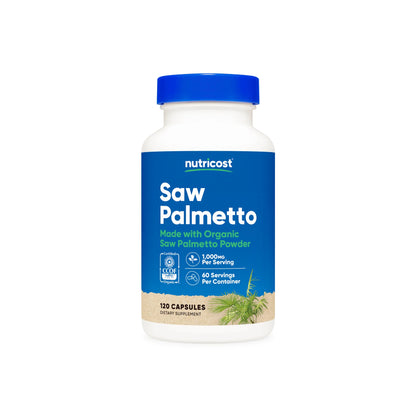 Nutricost Organic Saw Palmetto Capsules (500 MG) (120 Capsules)