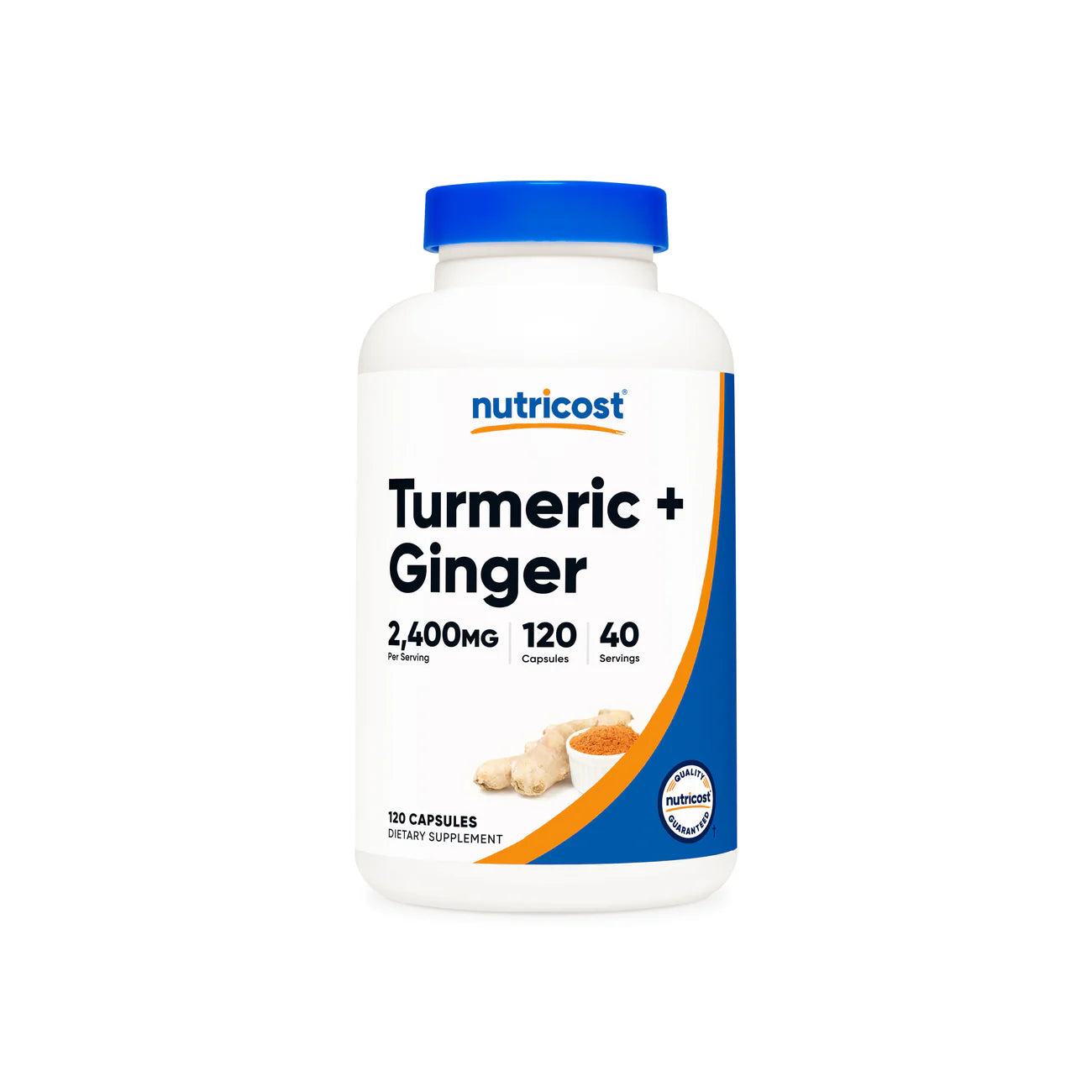Nutricost Turmeric + Ginger Capsules (2400) (120 Capsules)