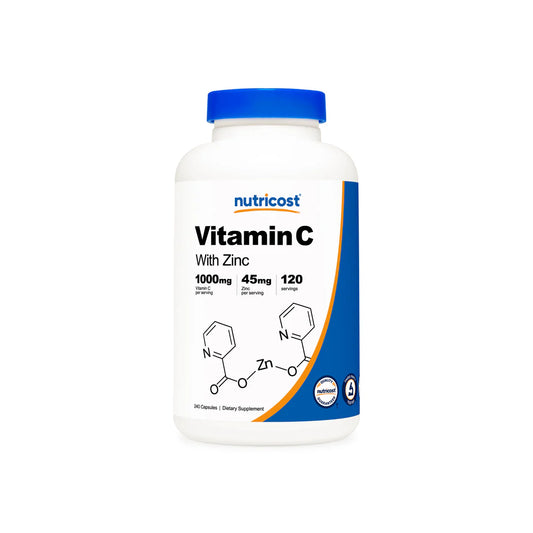 Nutricost Vitamin C With Zinc Capsules (1045 MG) (120 Capsules)