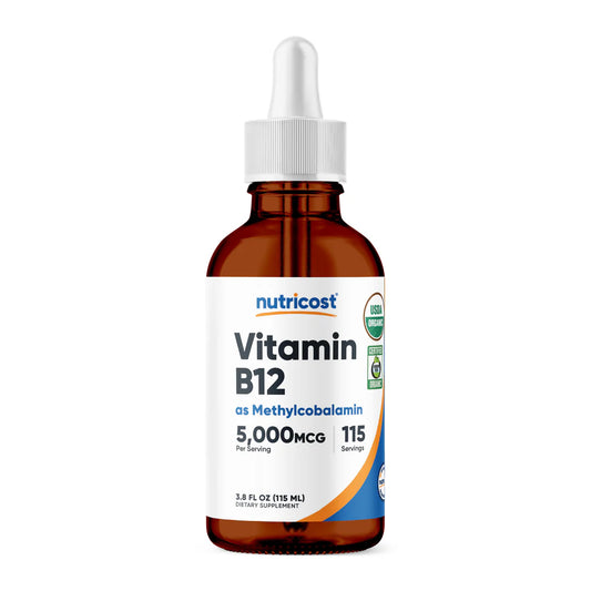 Gotas líquidas de vitamina B12 (metilcobalamina) orgánica de Nutricost 
