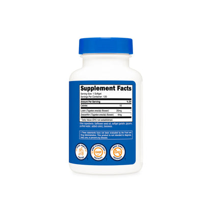 Nutricost Zeaxanthin with Lutein Softgels (120 Softgels)