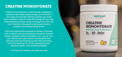 Nutricost Creatine Monohydrate for Women (Unflavored)