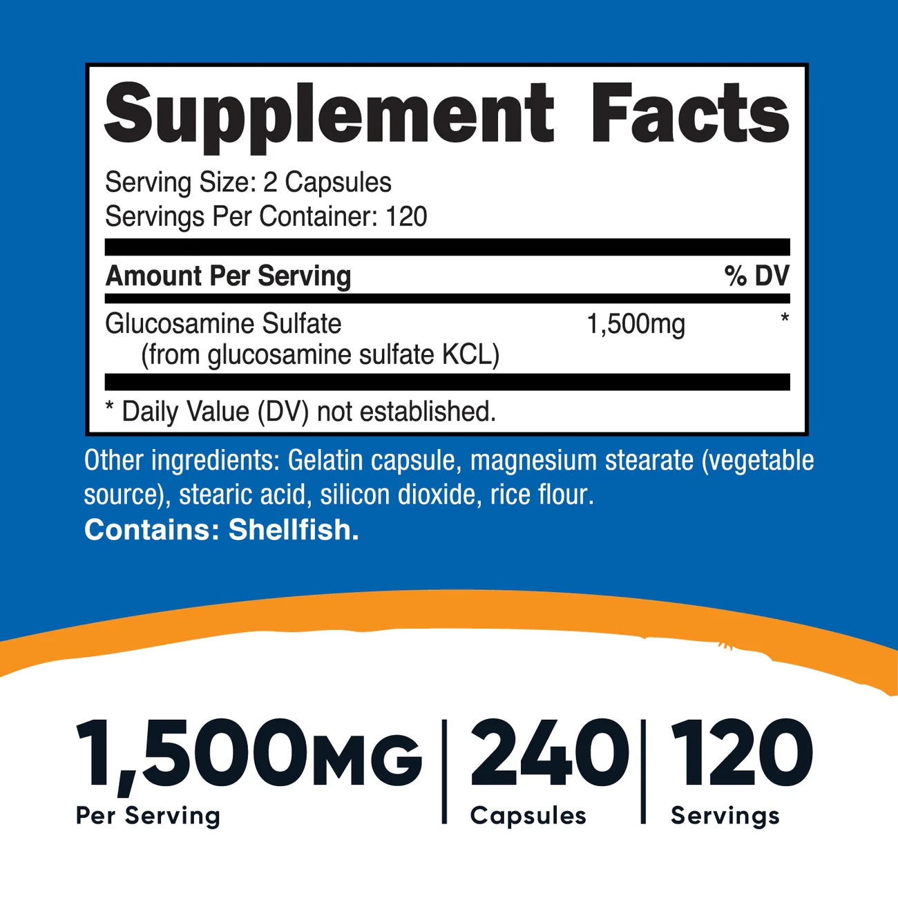 Nutricost Glucosamine Sulfate Capsules (750 MG) (240 Capsules)