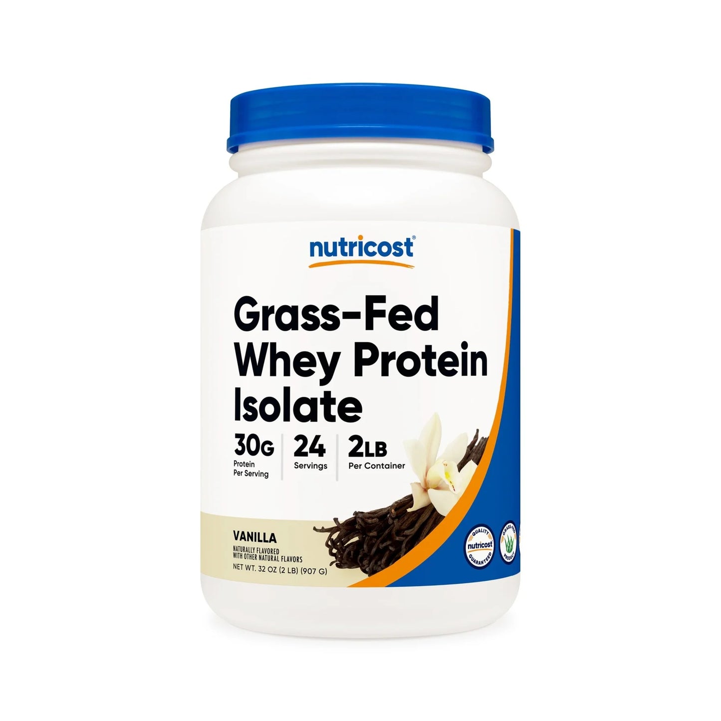 Nutricost Grass-Fed Whey Protein Isolate Powder (2 LB)