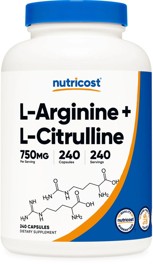 Nutricost L-Arginina + L-Citrulina Cápsulas 