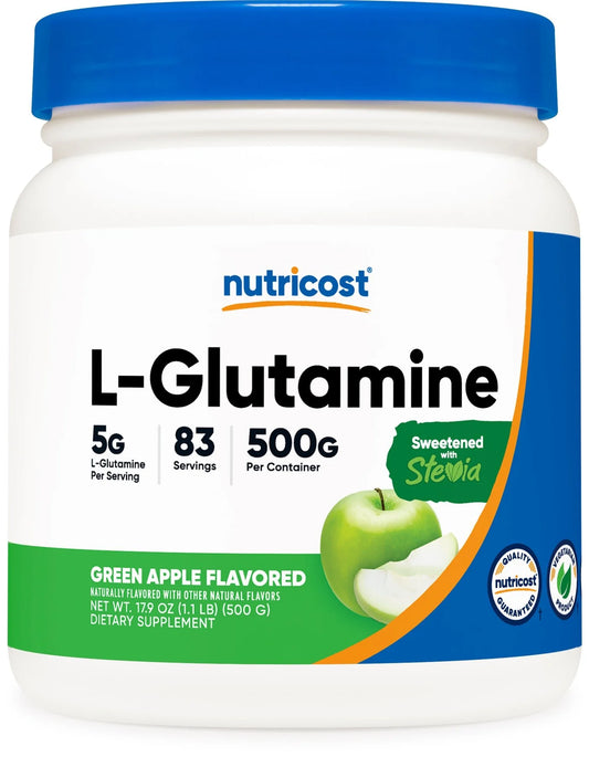 Nutricost L-Glutamine Powder with Stevia (500G) (Flavored)